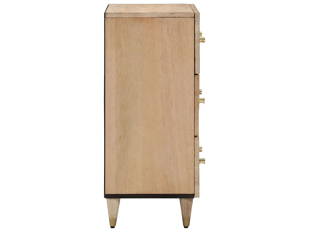 Aparador 2 piezas madera maciza de mango 60x33x75 cm