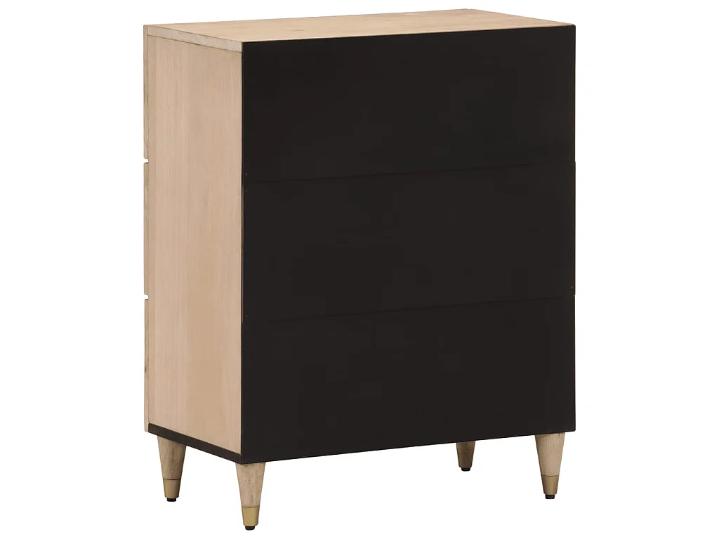 Aparador 2 piezas madera maciza de mango 60x33x75 cm