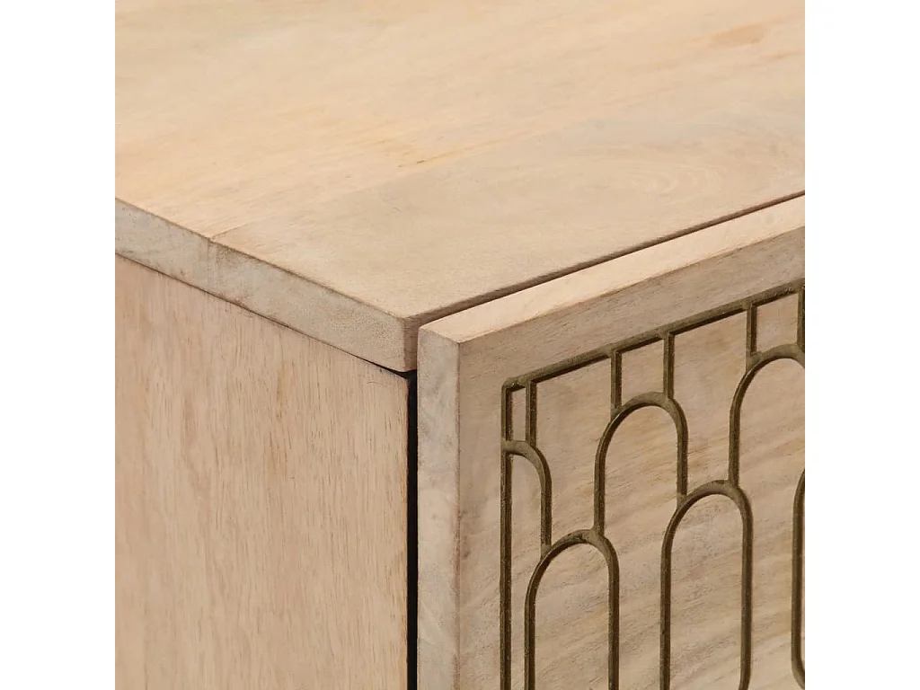 Aparador 2 piezas madera maciza de mango 60x33x75 cm
