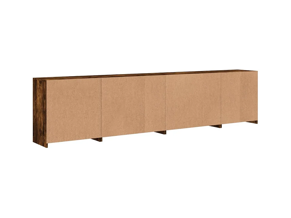 Sideboard mit LED-Leuchten Räuchereiche 283x37x67 cm