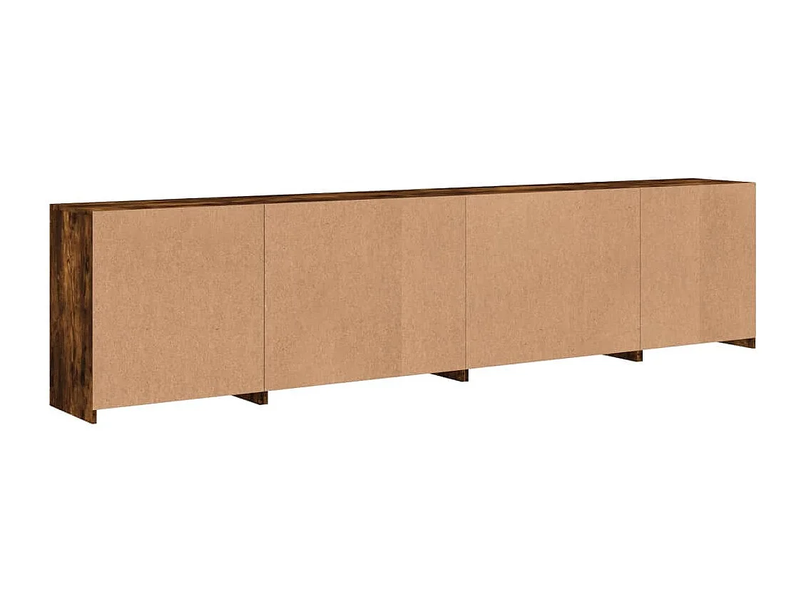 Sideboard mit LED-Leuchten Räuchereiche 283x37x67 cm