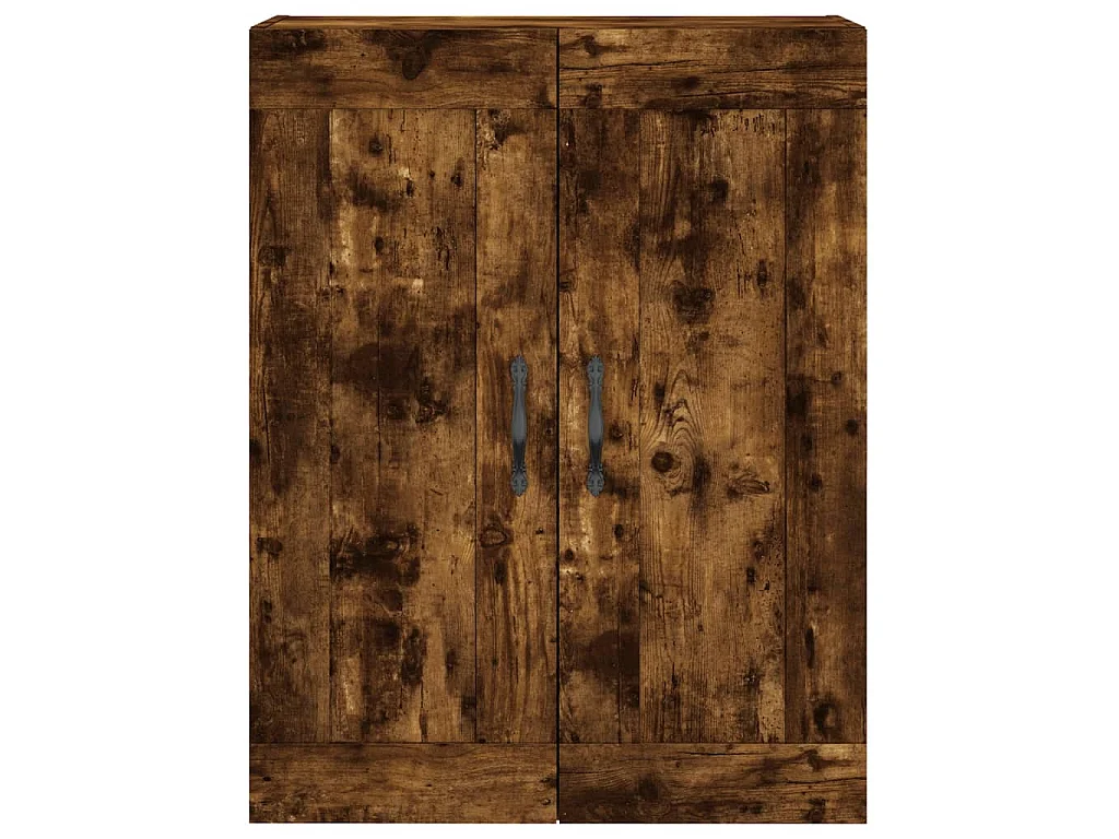 Hoge kast 69,5x34x180 cm bewerkt hout gerookt eikenkleurig