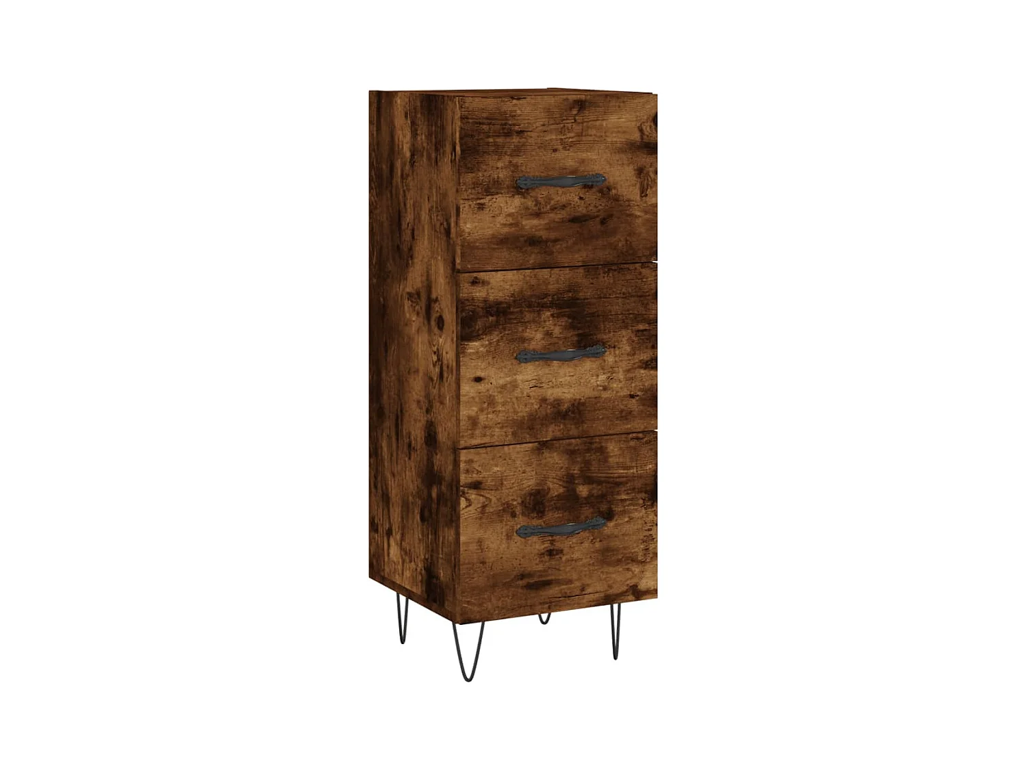 Buffet haut Chêne fumé 34,5x34x180 cm Bois d'ingénierie