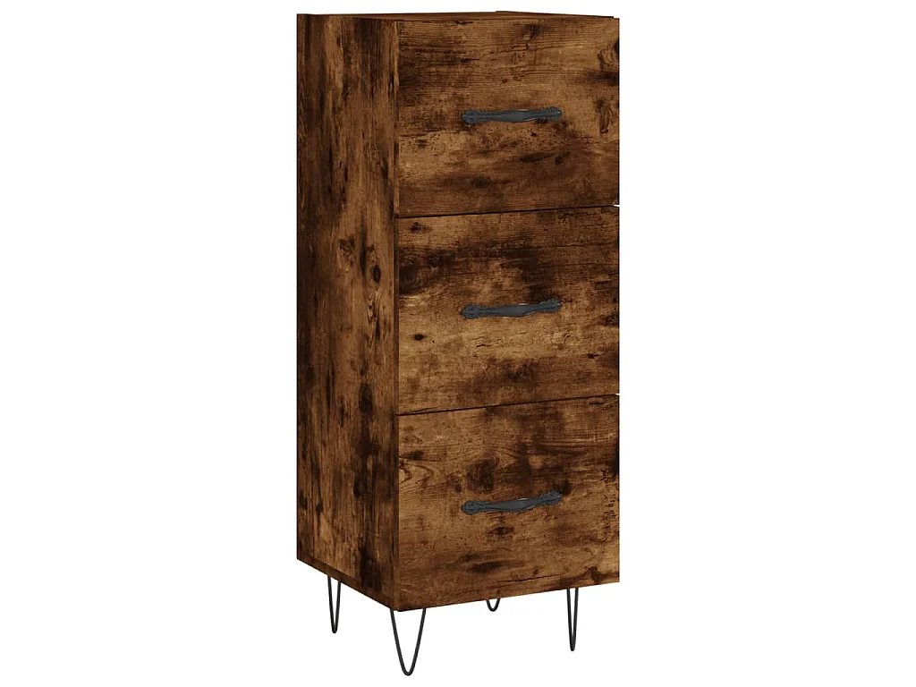 Buffet haut Chêne fumé 34,5x34x180 cm Bois d'ingénierie