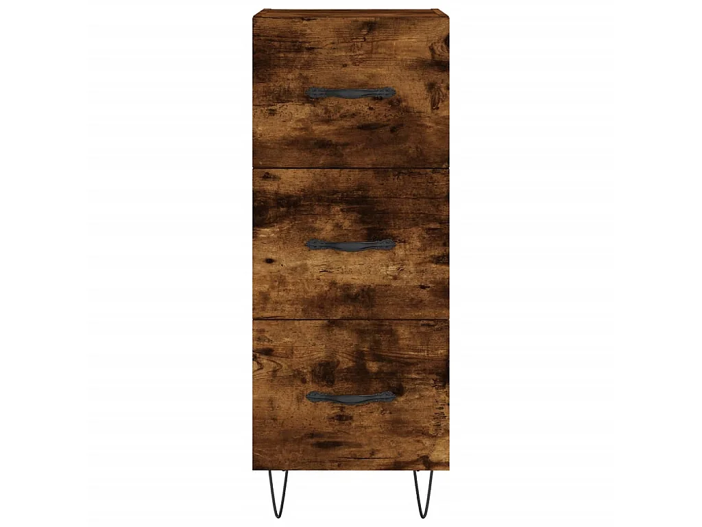 Buffet haut Chêne fumé 34,5x34x180 cm Bois d'ingénierie