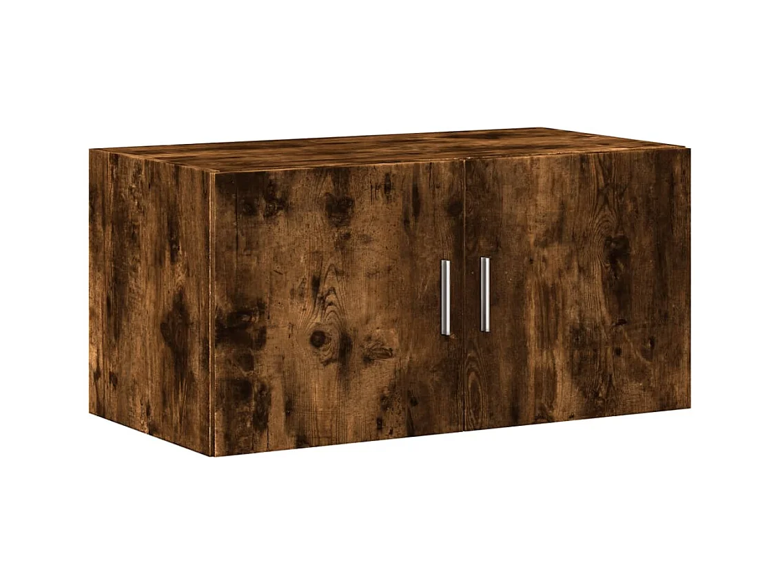 Armoire de rangement chêne fumé 80x42,5x225cm bois d'ingénierie