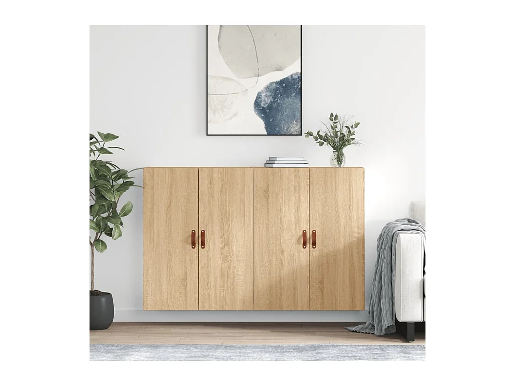 Armoires murales 2 pcs chêne sonoma 69,5x34x90 cm