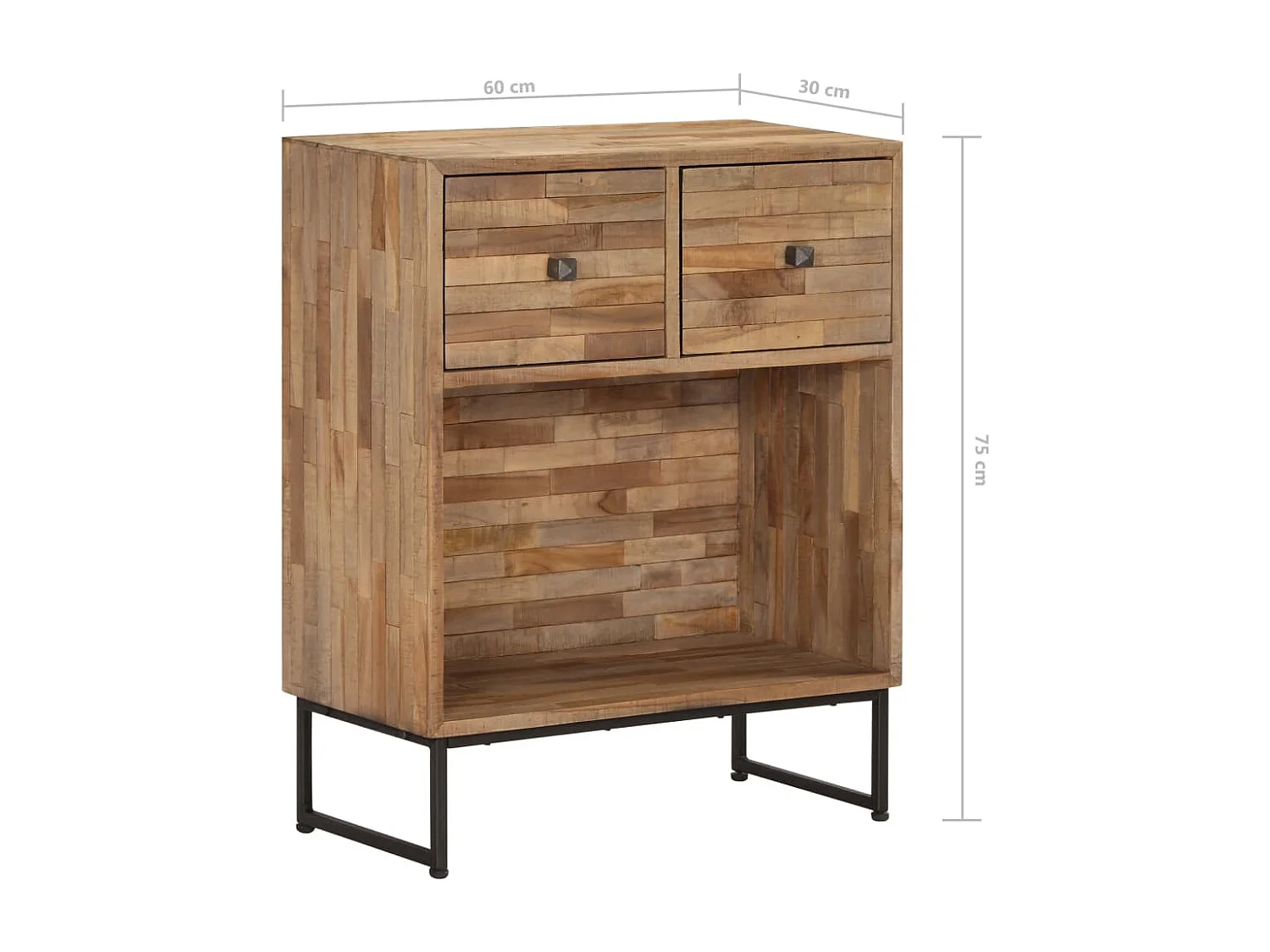 Credenza in Legno di Teak di Recupero 60x30x75 cm