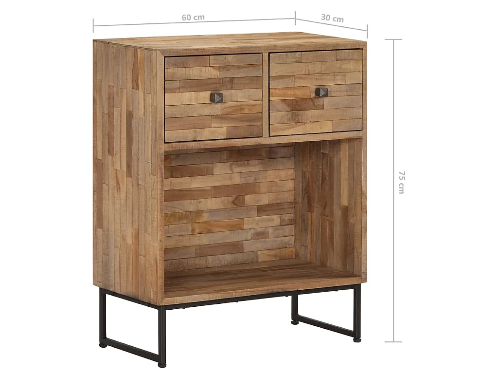 Credenza in Legno di Teak di Recupero 60x30x75 cm