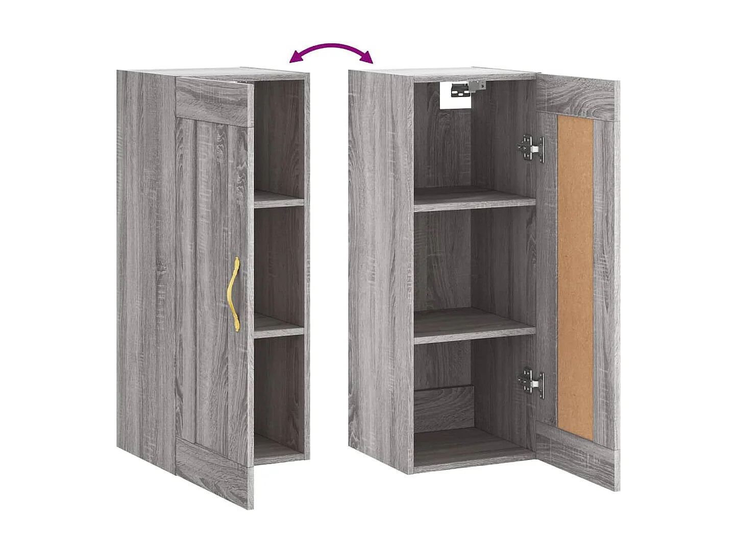 Armoire murale sonoma gris 34,5x34x90 cm bois d'ingénierie