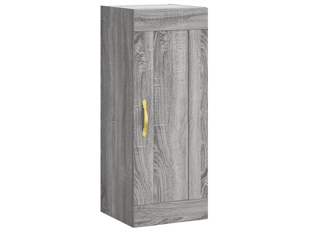 Wandkast 34,5x34x90 cm bewerkt hout grijs sonoma eikenkleurig