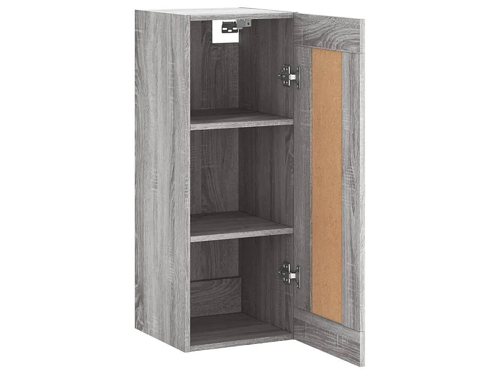 Wandkast 34,5x34x90 cm bewerkt hout grijs sonoma eikenkleurig