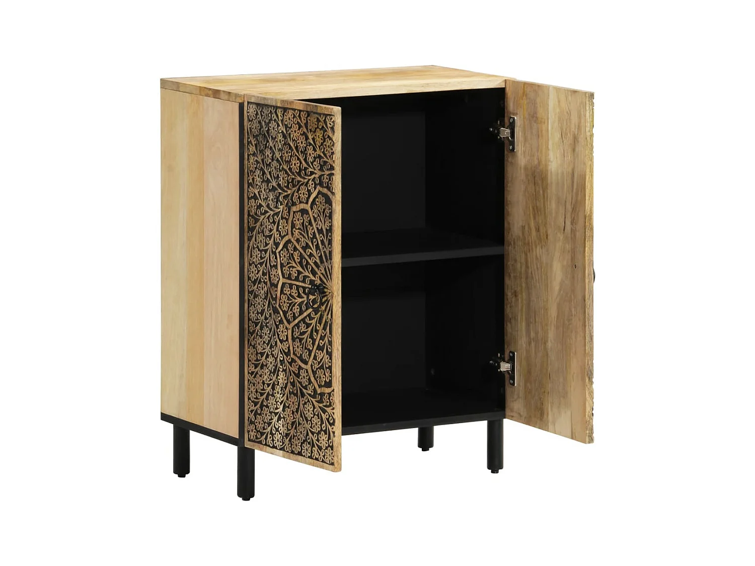 Móveis de apoio 3 pcs 60x33x75 cm madeira de mangueira maciça