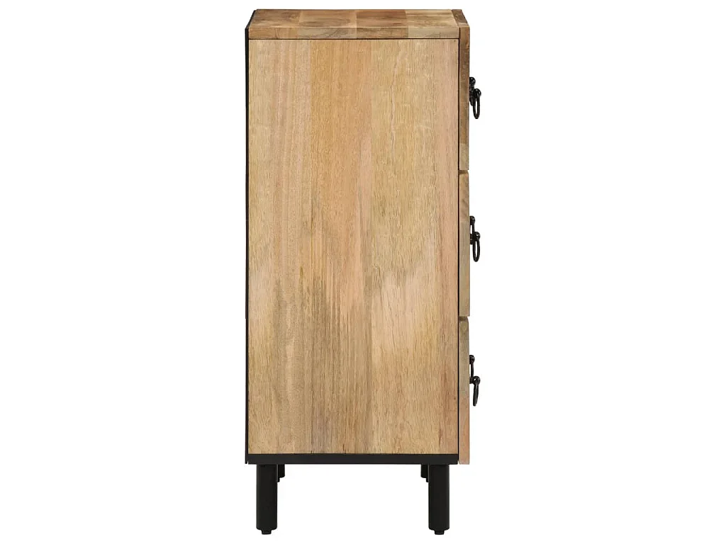 Credenze 3 pz 60x33x75 cm in Legno Massello di Mango