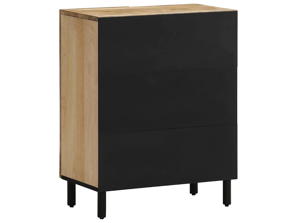 Credenze 3 pz 60x33x75 cm in Legno Massello di Mango