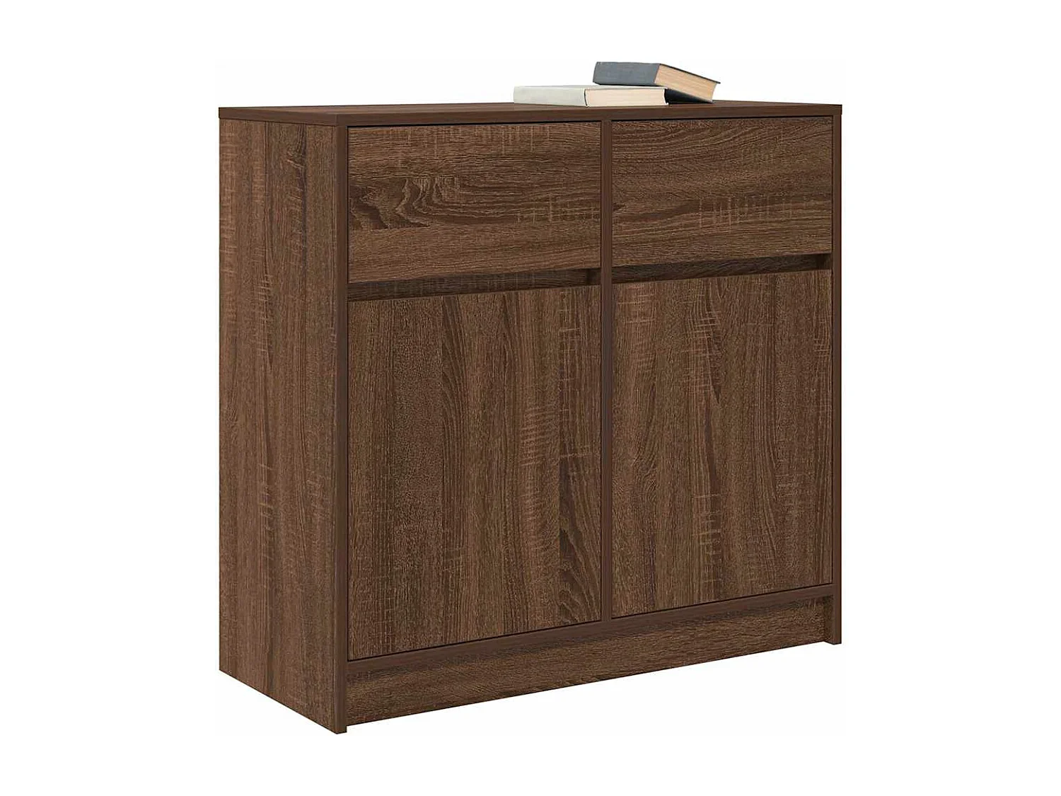 Buffet avec tiroir chêne brun 80x34x76 cm bois d'ingénierie