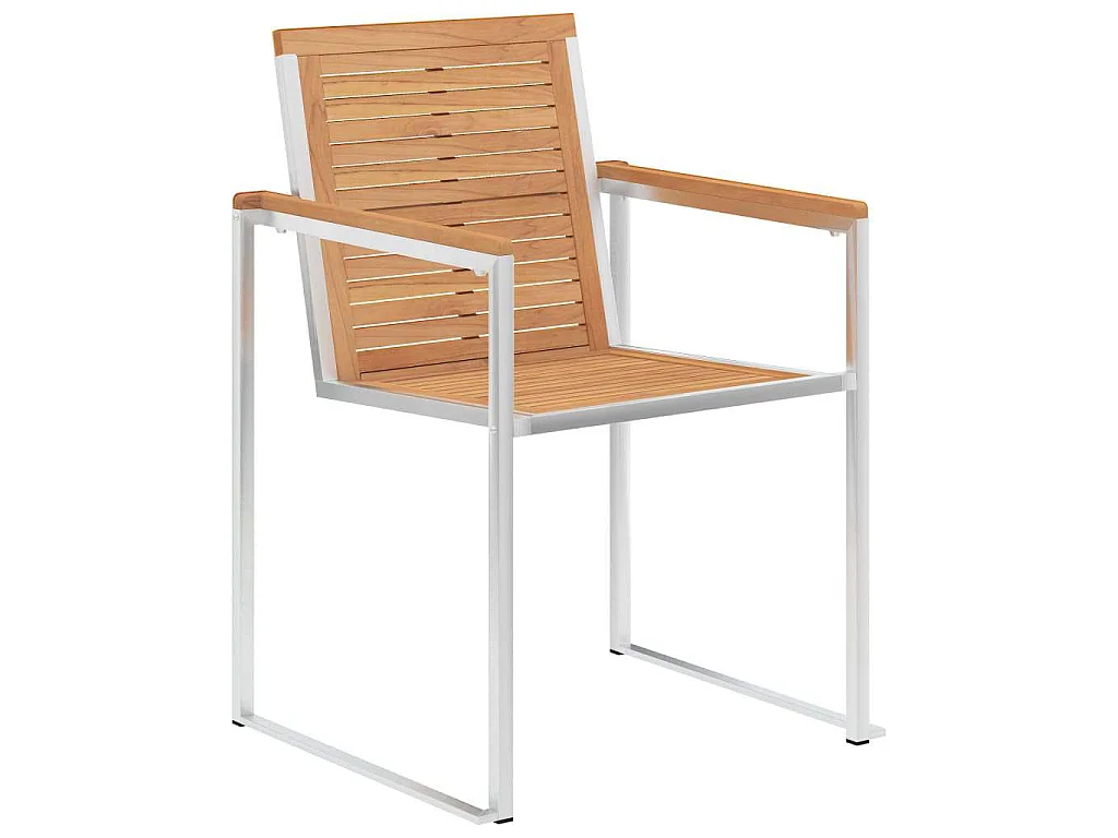 Tuin eettafelset 7 pcs Massief Teakhout en RVS