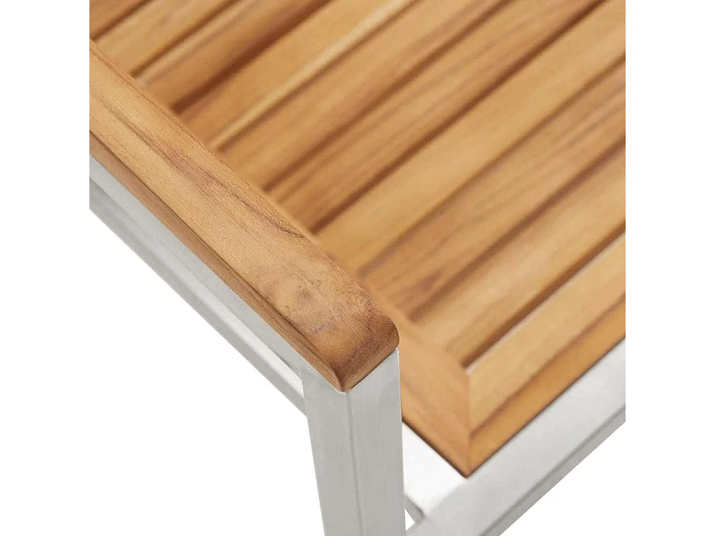 Tuin eettafelset 7 pcs Massief Teakhout en RVS