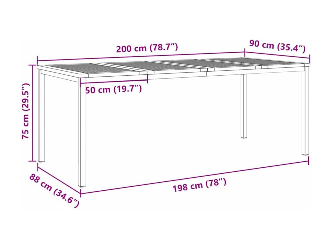 Ensemble de salle à manger pour jardin 7 pcs
