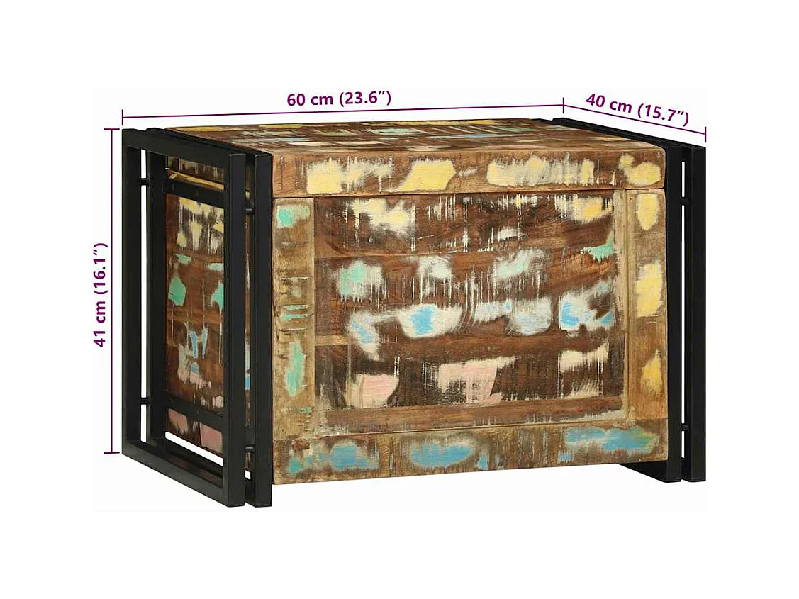 Boîte de Rangement 60 x 40 x 41 cm Bois de récupération