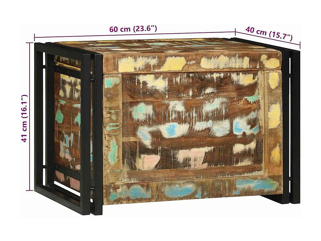 Boîte de Rangement 60 x 40 x 41 cm Bois de récupération