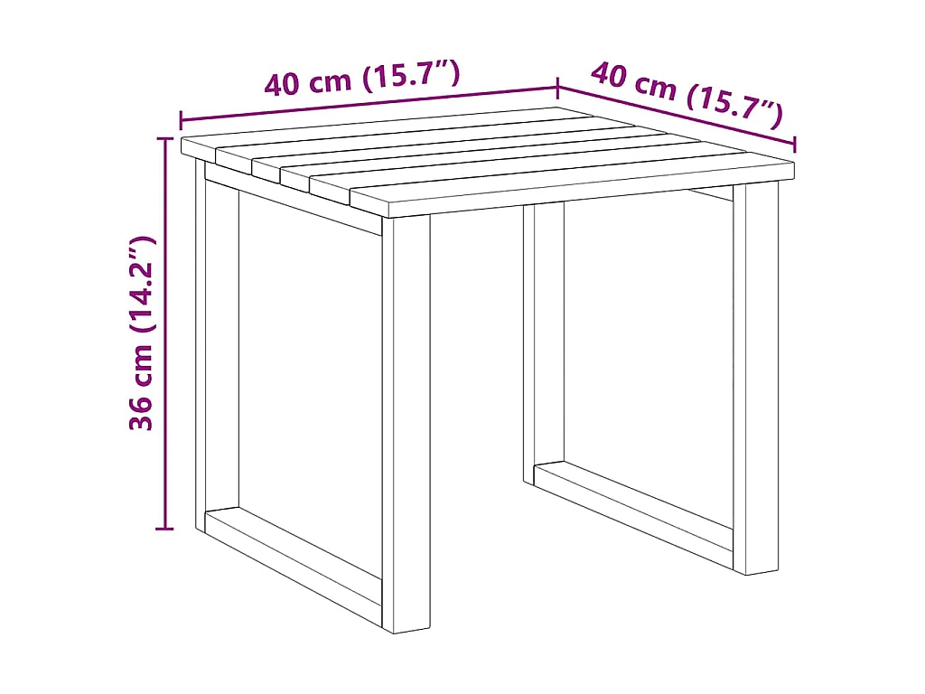 Tafel Naturel 40 x 40 x 36 cm Geïmpregneerd grenenhout
