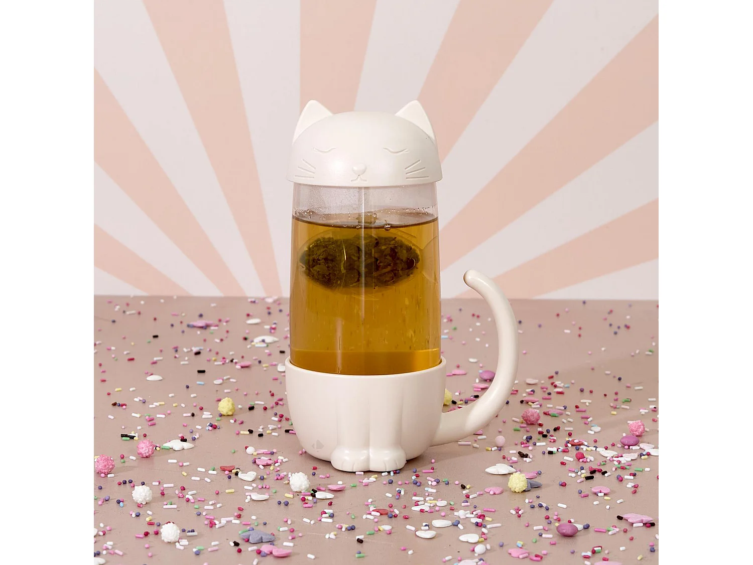 Mug infuseur forme poisson chat collection CAT KAWAII 30 cl coloris blanc