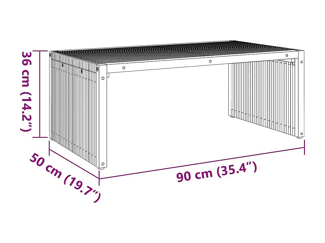 Table d'appoint de jardin Marron 90 x 50 x 36 cm