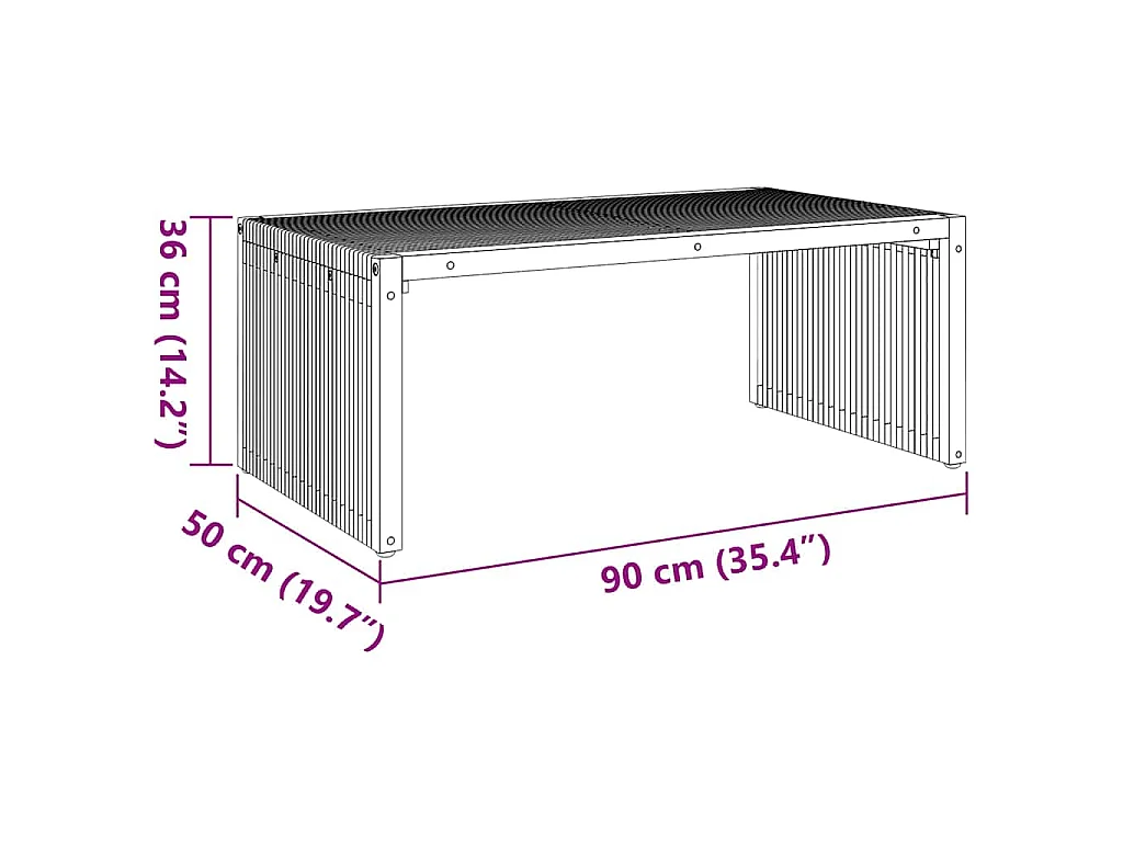 Table d'appoint de jardin Marron 90 x 50 x 36 cm