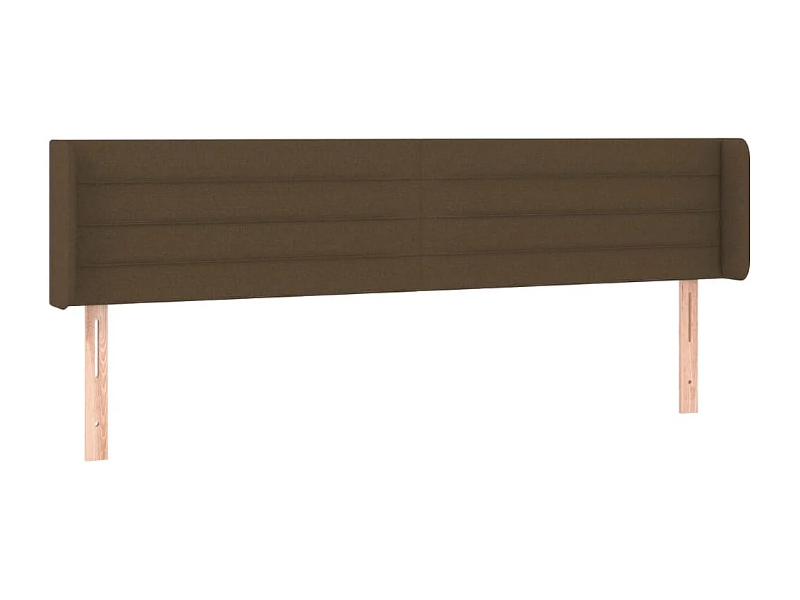 Testiera ad Orecchio Marrone Scuro 183x16x78/88 cm in Tessuto
