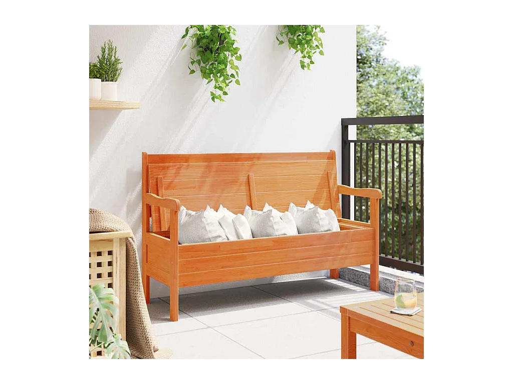 Banc extérieur Marron 119 x 76 x 44cm Bois de pin massif