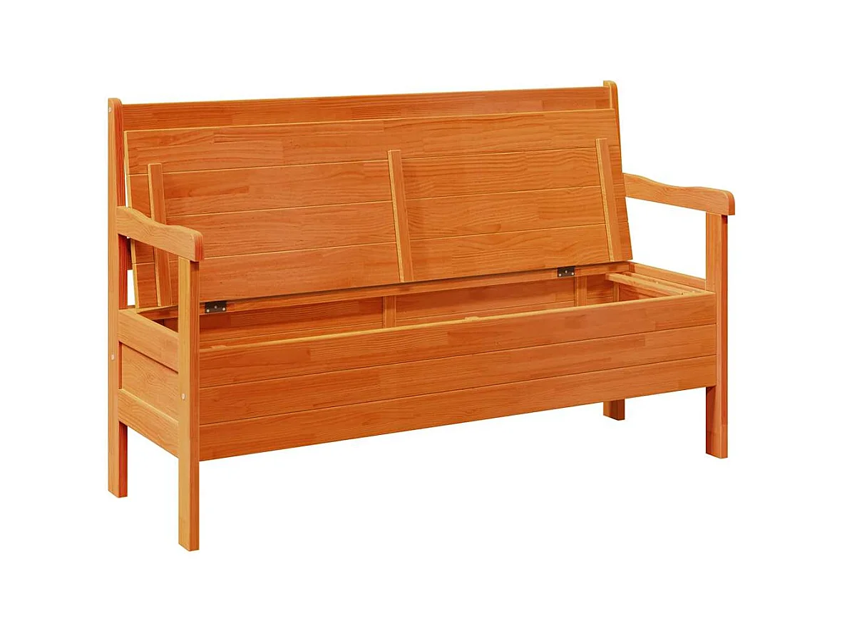 Banc extérieur Marron 119 x 76 x 44cm Bois de pin massif