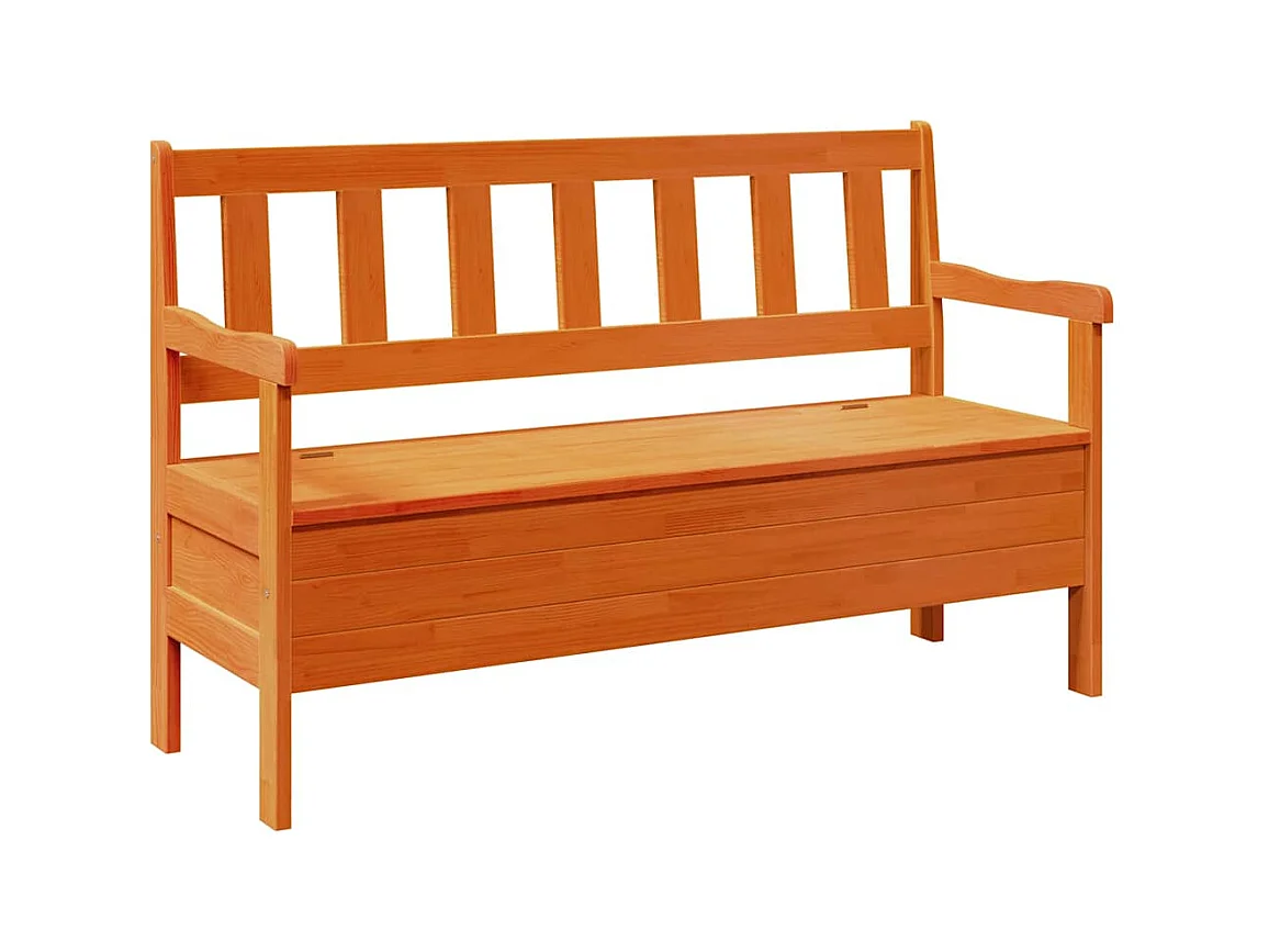 Banc extérieur Marron 119 x 76 x 44cm Bois massif en pin