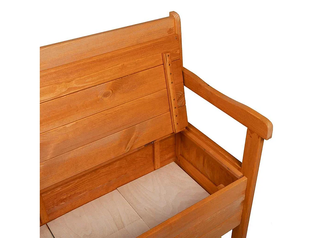 Banc extérieur Marron 119 x 76 x 44cm Bois massif en pin