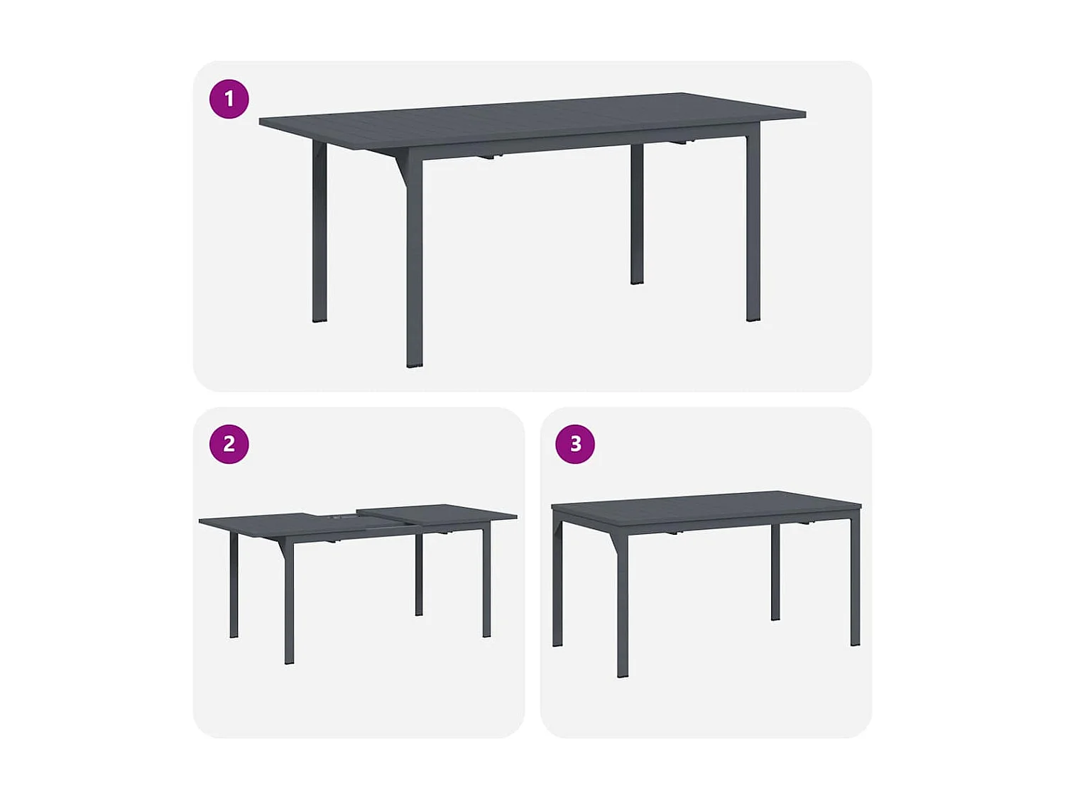 Tuin Eetset 7 pcs Antraciet Staal