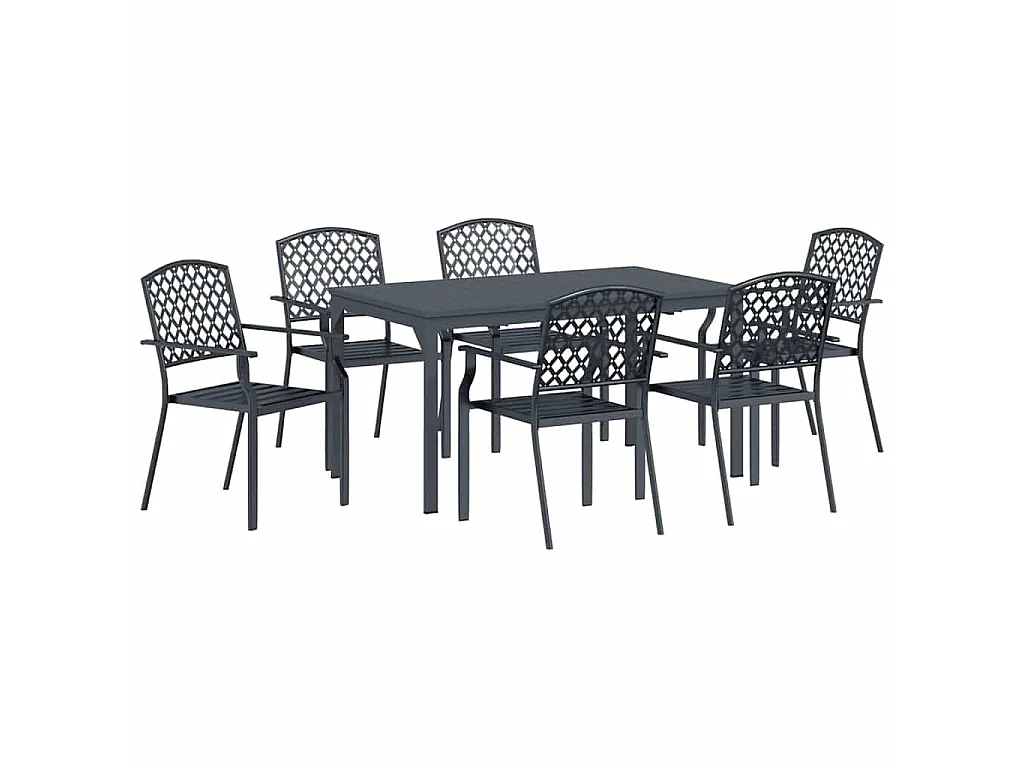 Ensemble de salle à manger pour jardin 7 pcs Anthracite