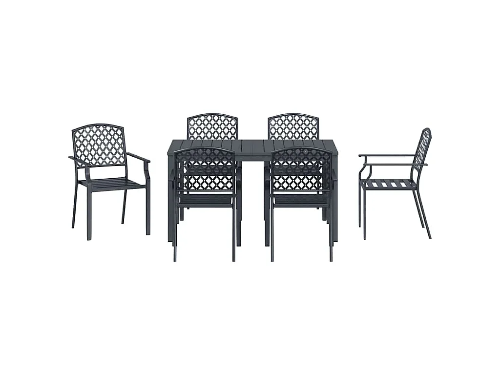 Ensemble de salle à manger pour jardin 7 pcs Anthracite