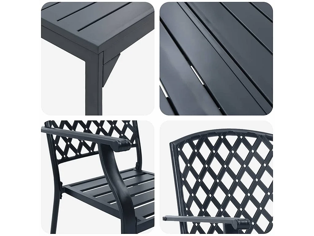 Ensemble de salle à manger pour jardin 7 pcs Anthracite