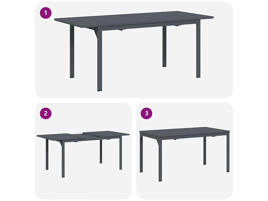 Ensemble de salle à manger pour jardin 7 pcs Anthracite