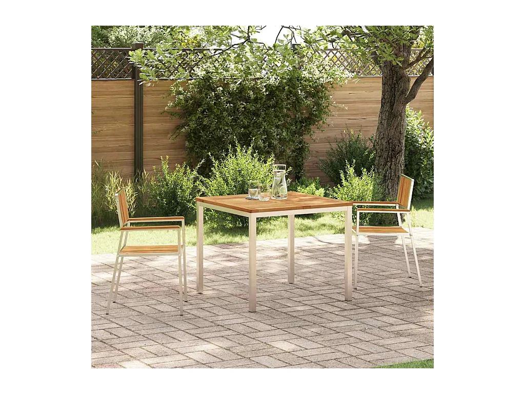 EnsembledeRepasdeJardin Marron AcaciaMassif