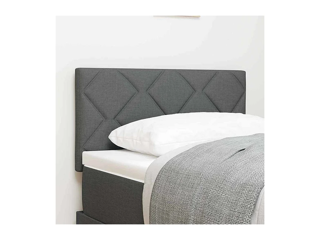 Tête de Lit en Tissu Géométrique Gris foncé 80 cm tissu