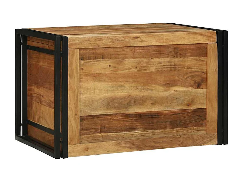 Opslagdoos met opslag Bruin en zwart 80 x 50 x 50 cm Acaciahout