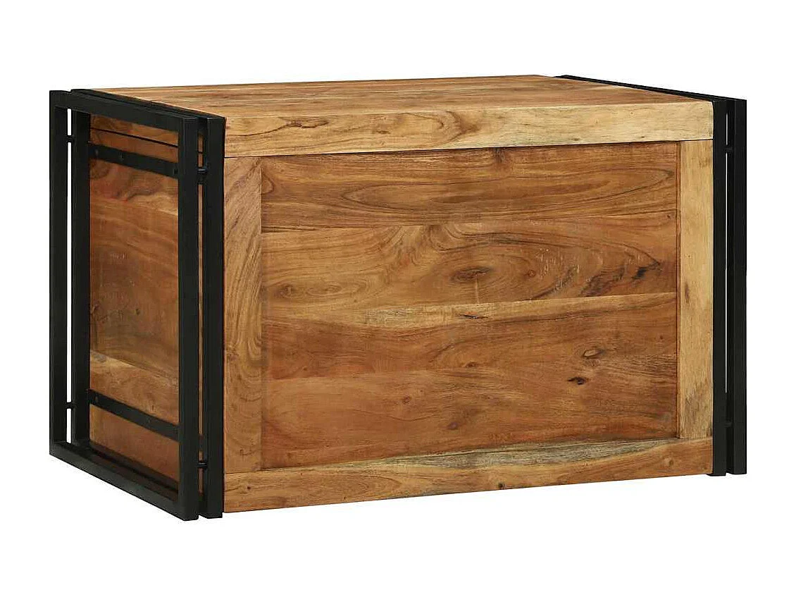 Caixa de Armazenamento 80 x 50 x 50 cm Madeira de acácia