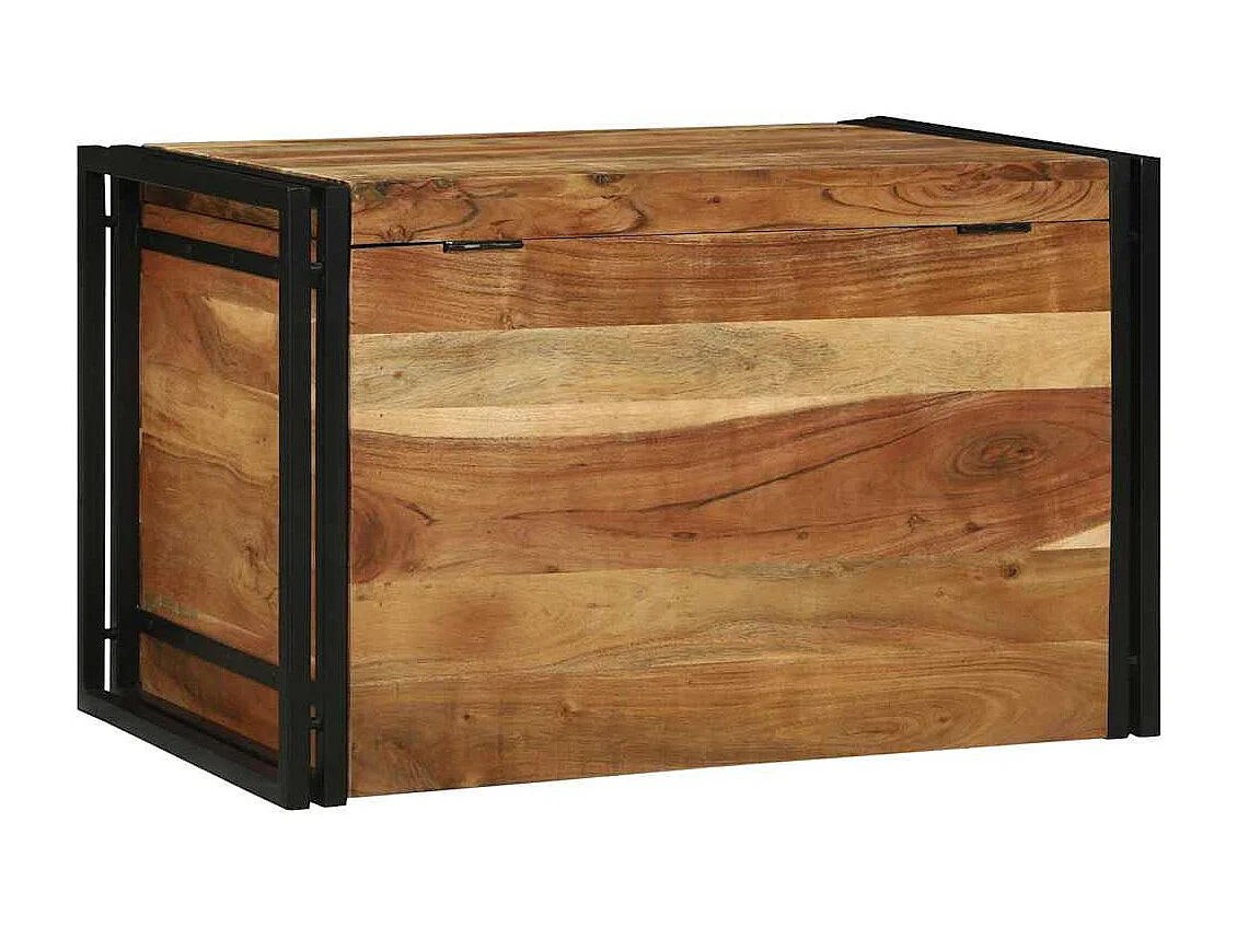 Caixa de Armazenamento 80 x 50 x 50 cm Madeira de acácia