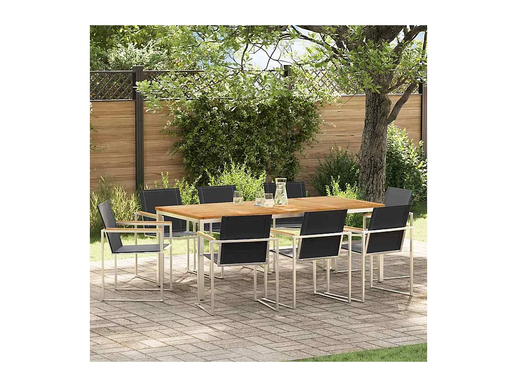 Ensemble de salle à manger pour jardin 9 pcs