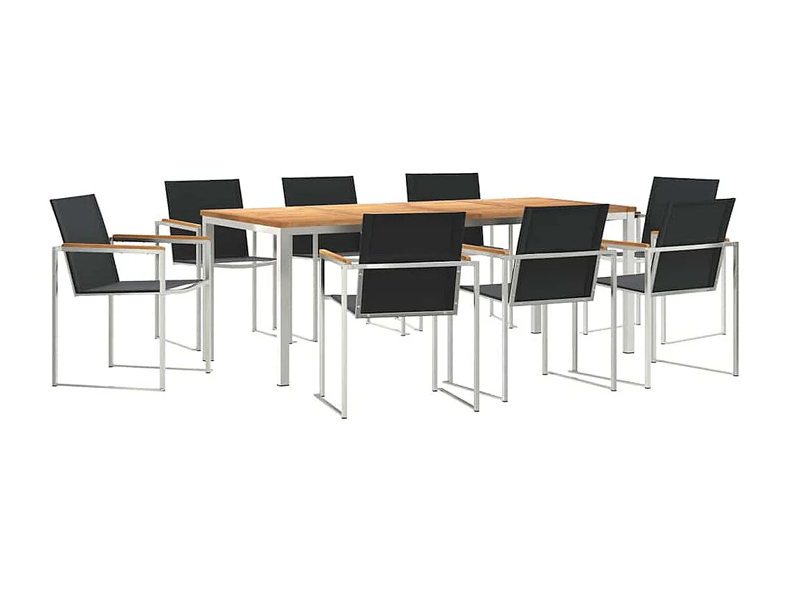 Ensemble de salle à manger pour jardin 9 pcs