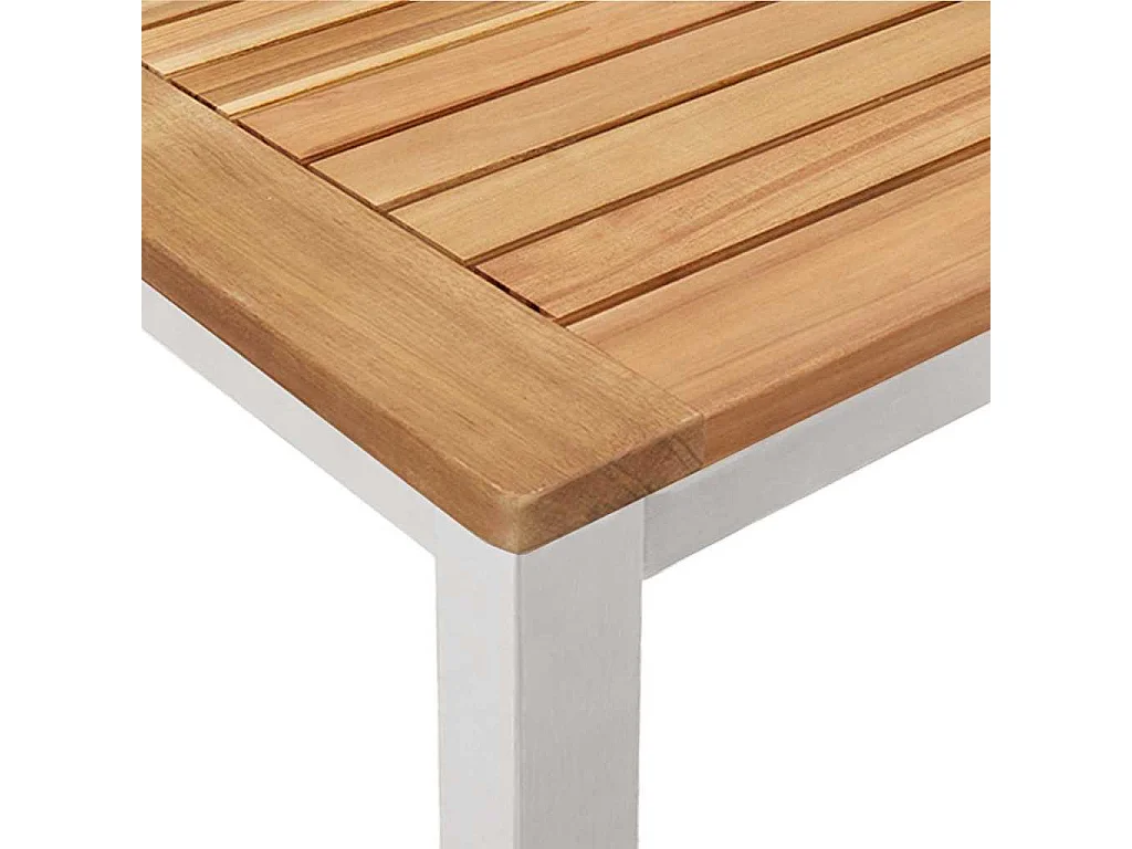 Garten Essgruppe 9 pcs Braun Massivholz Teak
