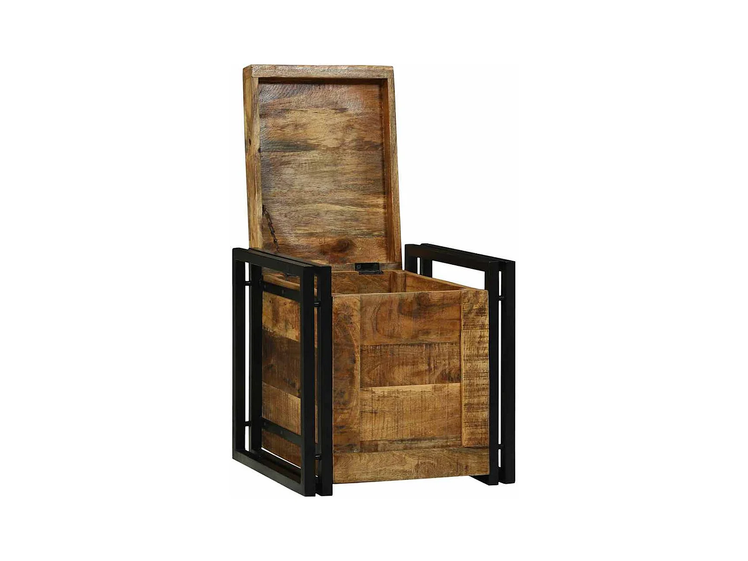 Boîte de Rangement 40 x 40 x 40 cm bois de manguier massif