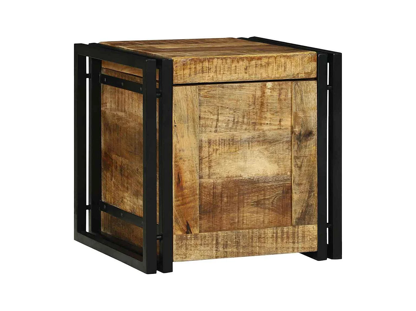 Boîte de Rangement 40 x 40 x 40 cm bois de manguier massif