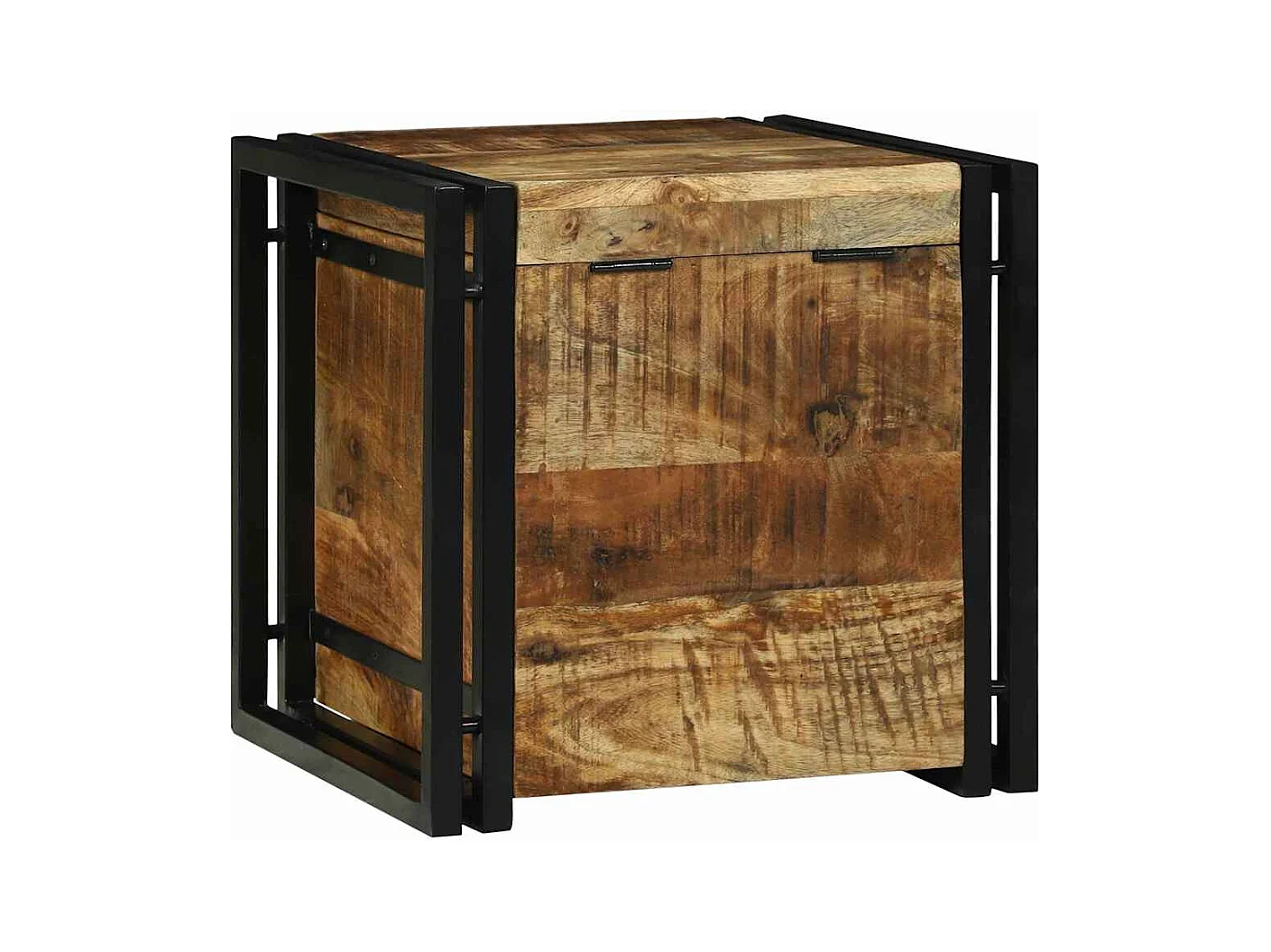 Boîte de Rangement 40 x 40 x 40 cm bois de manguier massif